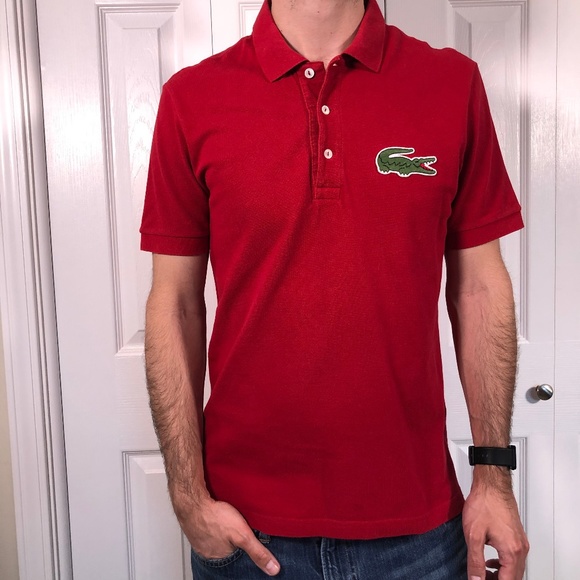 lacoste red polo t shirt